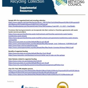 ORGANIZED TRASH AND RECYCLING COLLECTION: Additional Resources