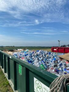 Recyclables collected in rolloff