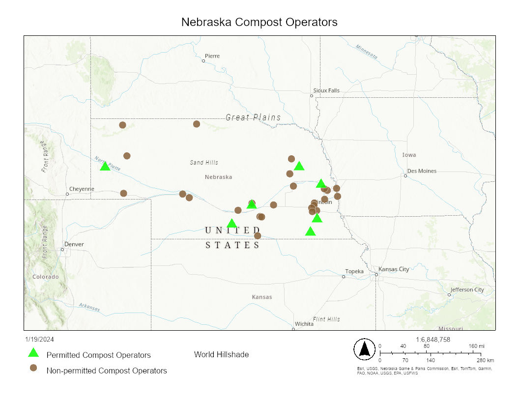 Map of Nebraska of Compost Operators